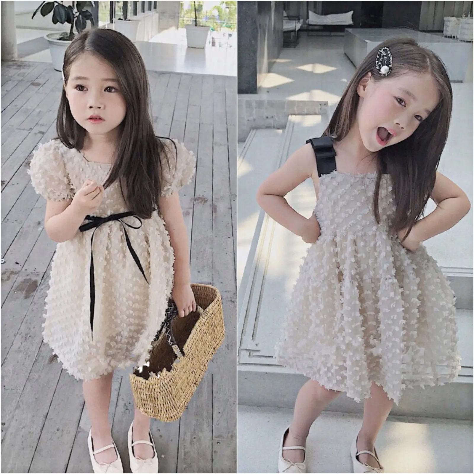 

Girl 3D Flowers Ruffles Princess Dresses 2020 New Spring Summer New Baby Children Kids Casual Stitching Birthday Party Dresses