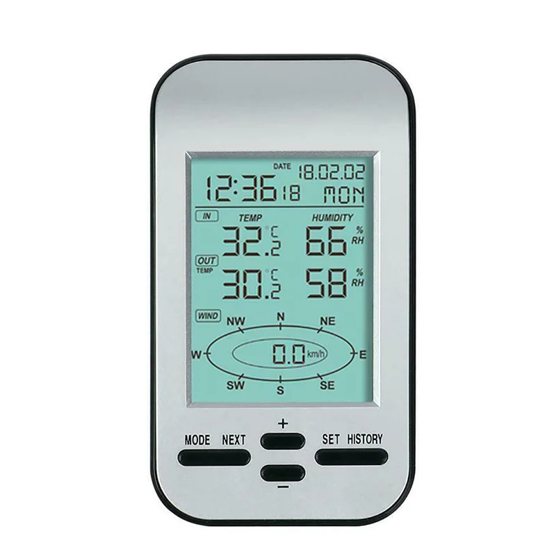 433mhz Wireless Weather Station Clock Wind Speed Direction Sensor Temperature PI669
433mhz Wireless Weather Station Clock Wind Speed Direction Sensor Temperature PI669