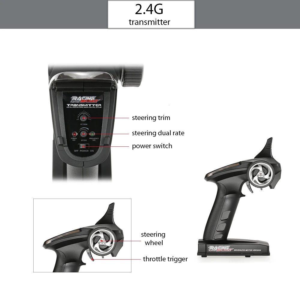 Feilun FT011 2.4G 55kmh High Speed RC Boat Racing Boat with Water Cooling Flipped Self-righting Function Ship Speedboat Toys (10)