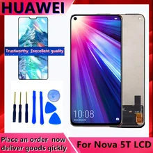 Écran tactile de remplacement pour le téléphone portable, pièce de rechange avec un cadre pour la réparation des modèles Huawei Nova 5 T et Nova 5 t 5 t YAL-L21 L61A L61D L71A=