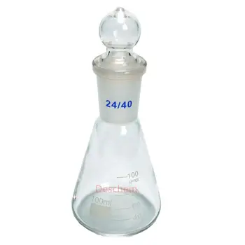 Deschem Glass Erlenmeyer Flask,Lab Conical Bottle with 24/40 Ground Joint Stopper
Deschem Glass Erlenmeyer Flask,Lab Conical Bottle with 24/40 Ground Joint Stopper