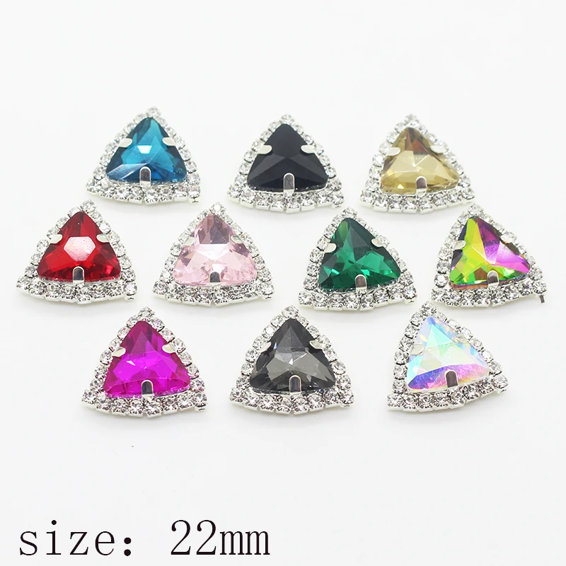 10pcs/set 22mm Triangular Colorful Diamond Rhinestone Button Flatback Crystal for Wedding Bouquet Child Hair Ribbon Decorative
10pcs/set 22mm Triangular Colorful Diamond Rhinestone Button Flatback Crystal for Wedding Bouquet Child Hair Ribbon Decorative