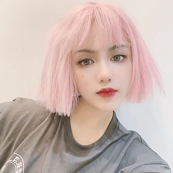 HOIUYAN Female orange green can choose short straight hair wig synthetic high temperature role playing with neat bangs Lolita sh
HOIUYAN Female orange green can choose short straight hair wig synthetic high temperature role playing with neat bangs Lolita sh