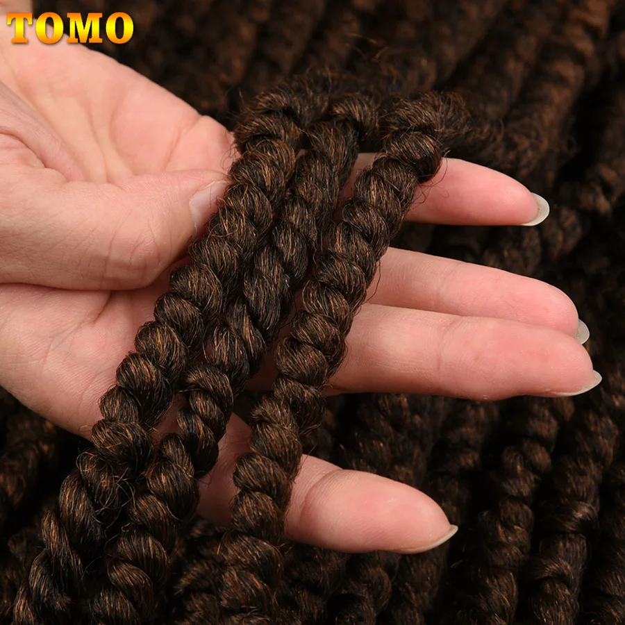 TOMO Bomb Twist Crochet Hair Synthetic 16Roots Spring Twist Pre Looped Crochet Braids Hair Extension Passion Twist for Women TOMO Bomb Twist Crochet Hair Synthetic 16Roots Spring Twist Pre Looped Crochet Braids Hair Extension Passion Twist for Women