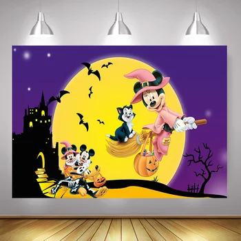 Children Halloween Party Photo Backdrop Cartoon Mickey Mouse Birthday Background Full Moonlight Bat Haunted House Photography
Children Halloween Party Photo Backdrop Cartoon Mickey Mouse Birthday Background Full Moonlight Bat Haunted House Photography
