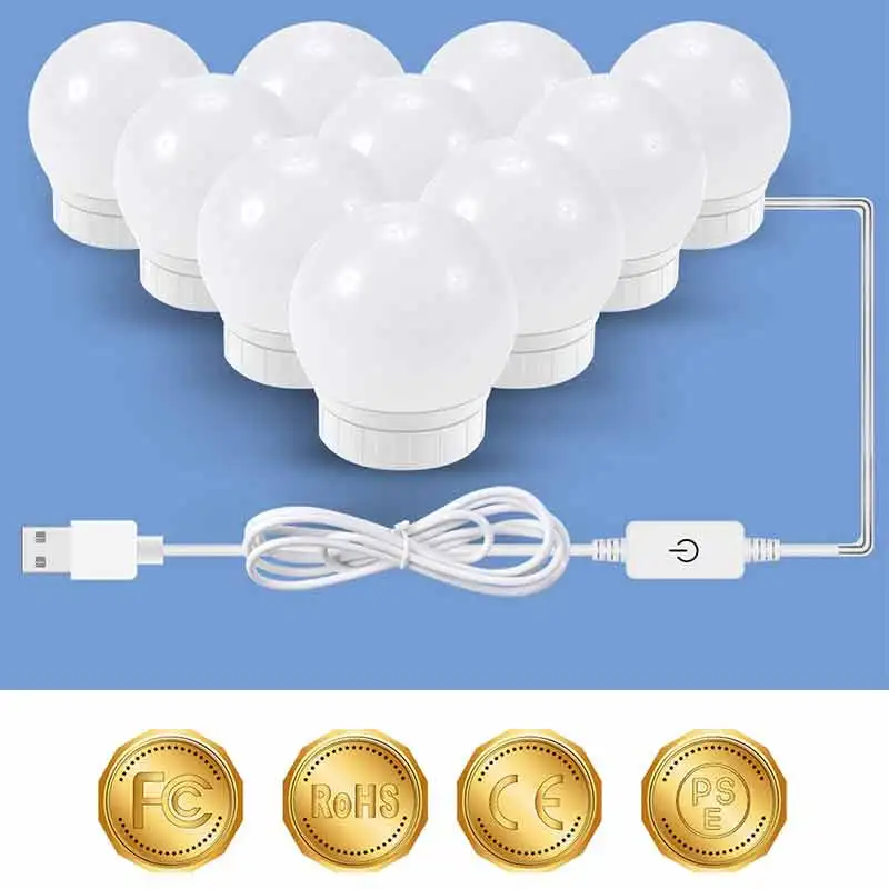 10 LED Makeup Mirror Bulb Dresser Illuminator Dimmable Makeup Lamp Bulb Kit
10 LED Makeup Mirror Bulb Dresser Illuminator Dimmable Makeup Lamp Bulb Kit
