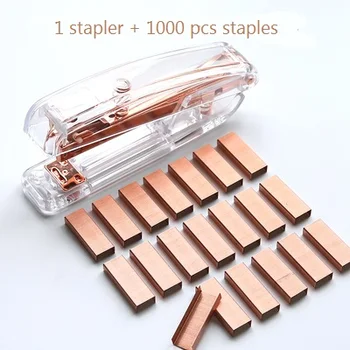 creative nietmachine rosegolden stapler transparent acrylic with 1000pcs staples document grapadora binding Office supplies
creative nietmachine rosegolden stapler transparent acrylic with 1000pcs staples document grapadora binding Office supplies