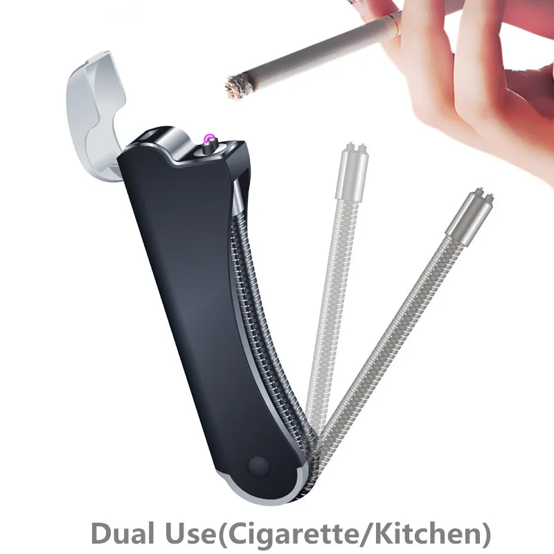 Dual USE USB Electric Lighter Long 360 Rotation Metal Hose Electronic Cigarette Lighters Windproof Plasma Arc Pulsed Lighter
Dual USE USB Electric Lighter Long 360 Rotation Metal Hose Electronic Cigarette Lighters Windproof Plasma Arc Pulsed Lighter
