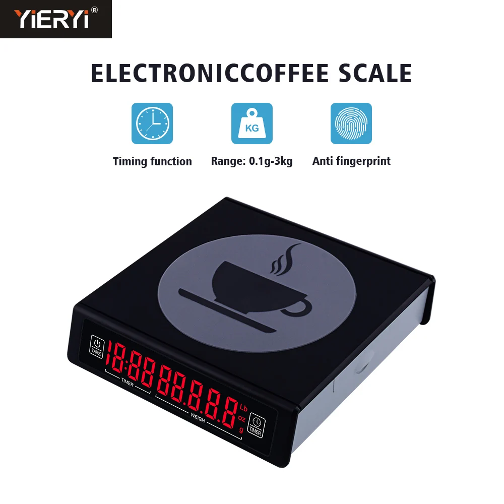 

Yieryi 3kg/0.1g 5kg/0.1g Hand Coffee Scale High Precision Digital Coffee Electronic Scale With Timer Portable LCD Kitchen Scales