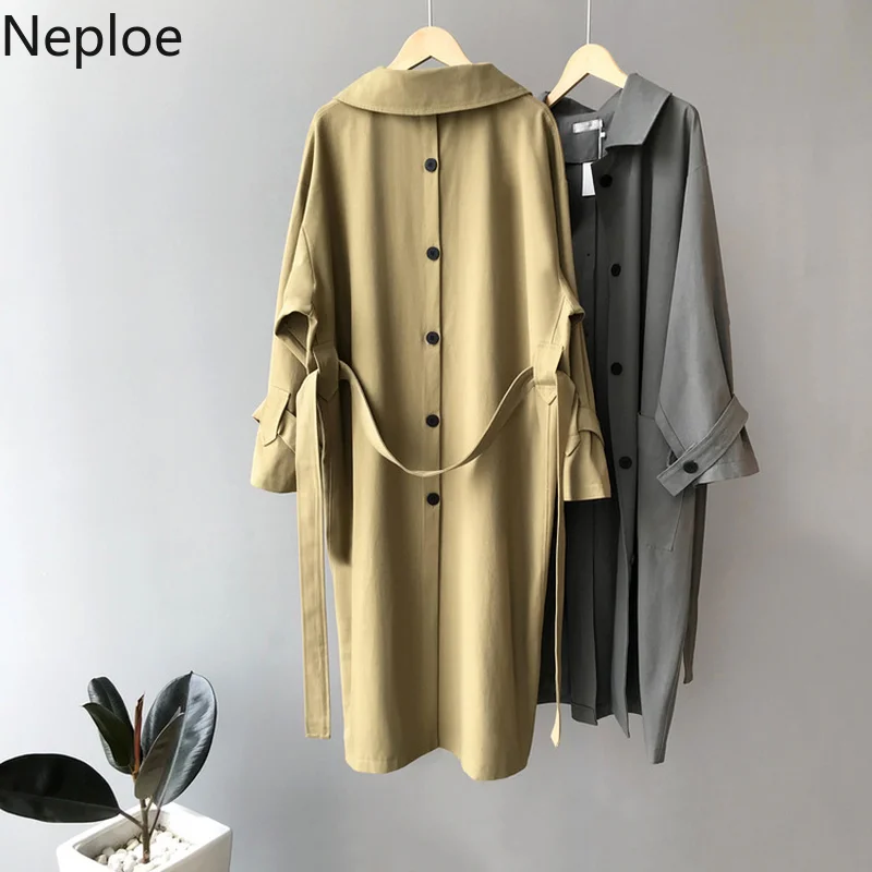Neploe 2019 Autumn New Slim Waist Long Coat Feminino Turn Down Collar Slim Temperament Trench Solid Split Button Jacket 45895
Neploe 2019 Autumn New Slim Waist Long Coat Feminino Turn Down Collar Slim Temperament Trench Solid Split Button Jacket 45895
