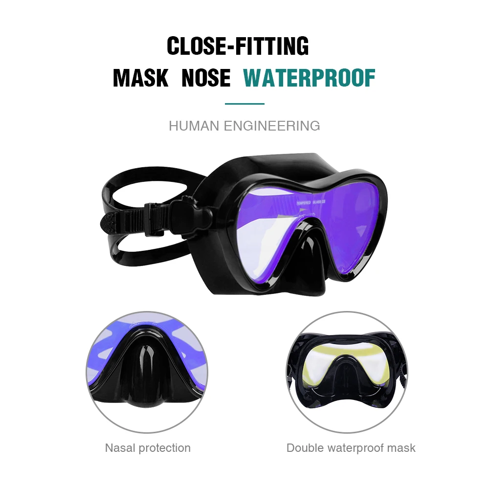 Профессиональные маски для подводного плавания силиконовые противотуманная