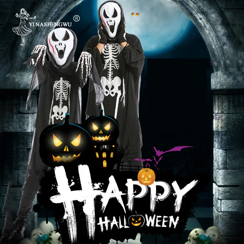 Halloween Costume Child Ghost Clothes Horror Clothes Skull Skeleton Demon Ghost Cosplay Costume Adult Child Robes Scary Mask
Halloween Costume Child Ghost Clothes Horror Clothes Skull Skeleton Demon Ghost Cosplay Costume Adult Child Robes Scary Mask
