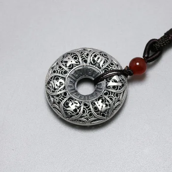 925 Sterling Silver Mantra Pendants Necklace Six Words' Sutra Charm Rope Sweater Chain Necklace For Men Women Buddhist Jewelry
925 Sterling Silver Mantra Pendants Necklace Six Words' Sutra Charm Rope Sweater Chain Necklace For Men Women Buddhist Jewelry