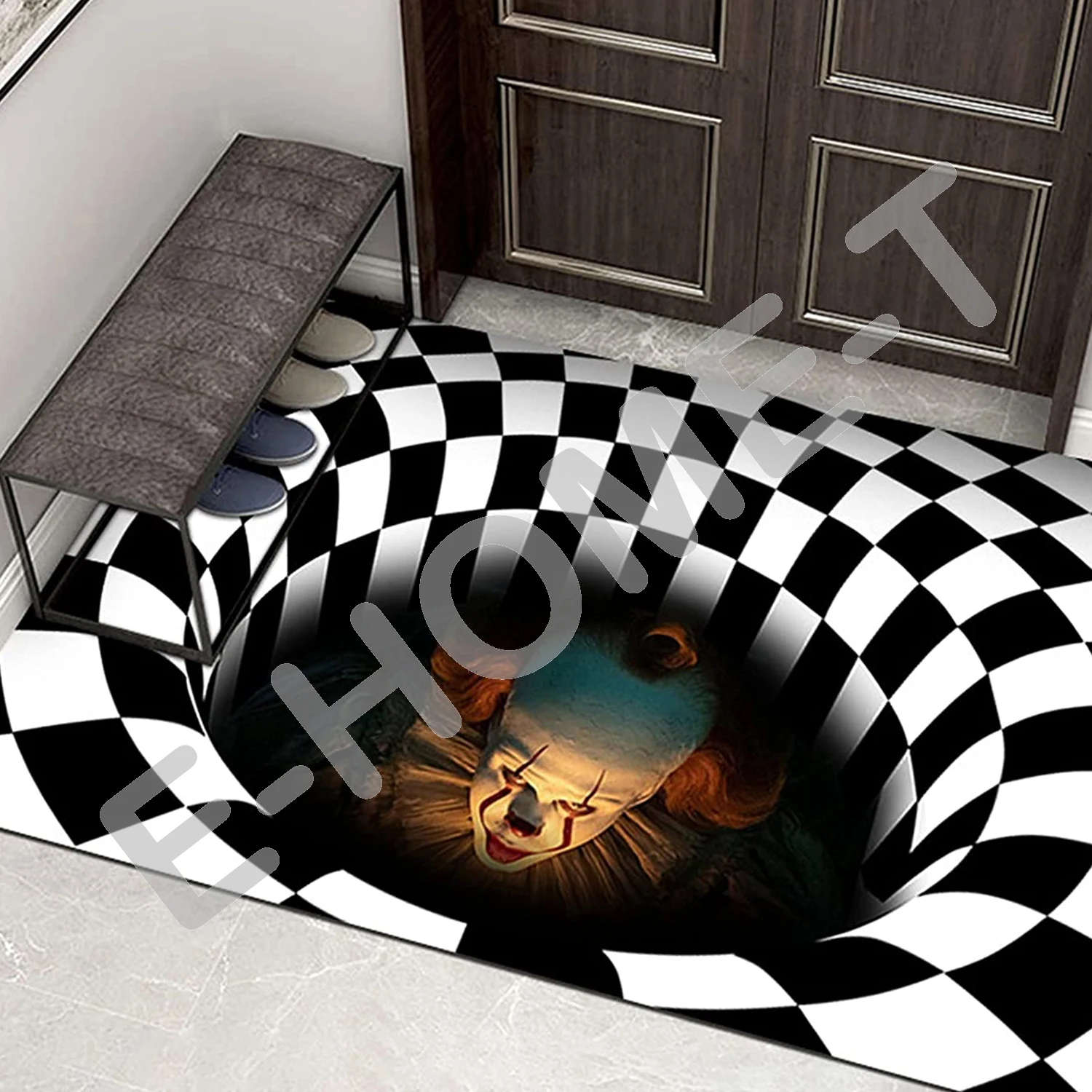 Ковер На Хэллоуин 3D ловушка для клоуна, иллюзия, напольный коврик, Ужасный фильм, нескользящий коврик для гостиной, спальни, ванной комнаты, украшение передней двери
Ковер На Хэллоуин 3D ловушка для клоуна, иллюзия, напольный коврик, Ужасный фильм, нескользящий коврик для гостиной, спальни, ванной комнаты, украшение передней двери