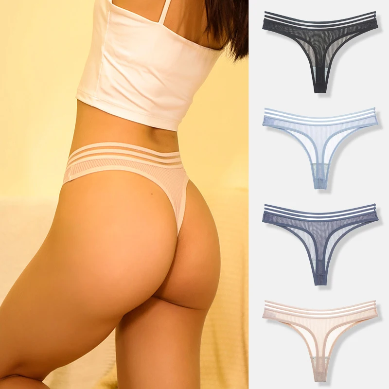 Free Shipping!Seamless Briefs For Woman Plus Size Sexy Mesh Transparent Panties Girls Open Thongs Women's Underwear Cotton High