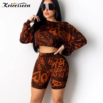 Kricesseen Casual Letter Print O Neck Two Piece Shorts Sets Women Long Sleeve Top And High Waist Shorts Suits Two Piece Outfits
Kricesseen Casual Letter Print O Neck Two Piece Shorts Sets Women Long Sleeve Top And High Waist Shorts Suits Two Piece Outfits