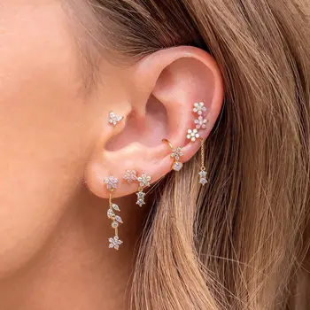 cz flower earring beautiful women fashion cubic zirconia jewelry 
cz flower earring beautiful women fashion cubic zirconia jewelry