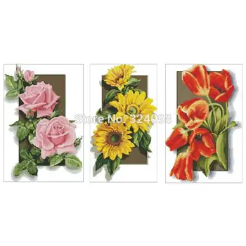 Tulip rose sunflower patterns Counted Cross Stitch 11CT 14CT 18CT DIYChinese Cross Stitch Kits Embroidery Needlework Sets 
Tulip rose sunflower patterns Counted Cross Stitch 11CT 14CT 18CT DIYChinese Cross Stitch Kits Embroidery Needlework Sets