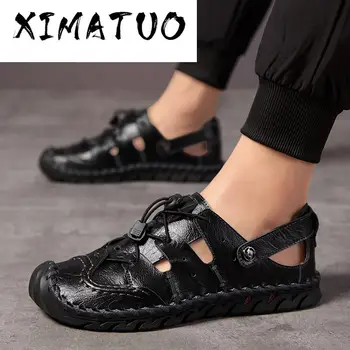Summer Genuine Leather Men Sandals High Quality Summer Sandal Slippers Breathable Handamde Male Beach Bohemia Shoes
Summer Genuine Leather Men Sandals High Quality Summer Sandal Slippers Breathable Handamde Male Beach Bohemia Shoes