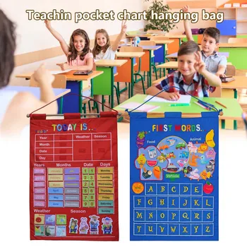 Kindergarten Infant Teaching Educational Toy Cloth Learning English Letter Weather Date Season Teach Tool Calendar Hanging Bag
Kindergarten Infant Teaching Educational Toy Cloth Learning English Letter Weather Date Season Teach Tool Calendar Hanging Bag
