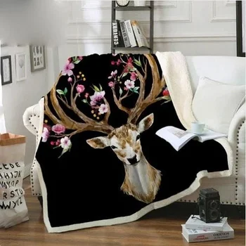 Deer Antlers Floral Black Throw Blanket Lazy Sofa Knee Blanket Printed Home Multi-purpose Blanket
Deer Antlers Floral Black Throw Blanket Lazy Sofa Knee Blanket Printed Home Multi-purpose Blanket