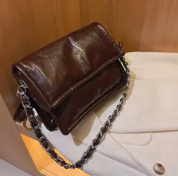 Vintage Fashion Female Tote bag 2019 New High Quality Oil Leather Women's Designer Handbag Chain Shoulder Messenger Bag 
Vintage Fashion Female Tote bag 2019 New High Quality Oil Leather Women's Designer Handbag Chain Shoulder Messenger Bag