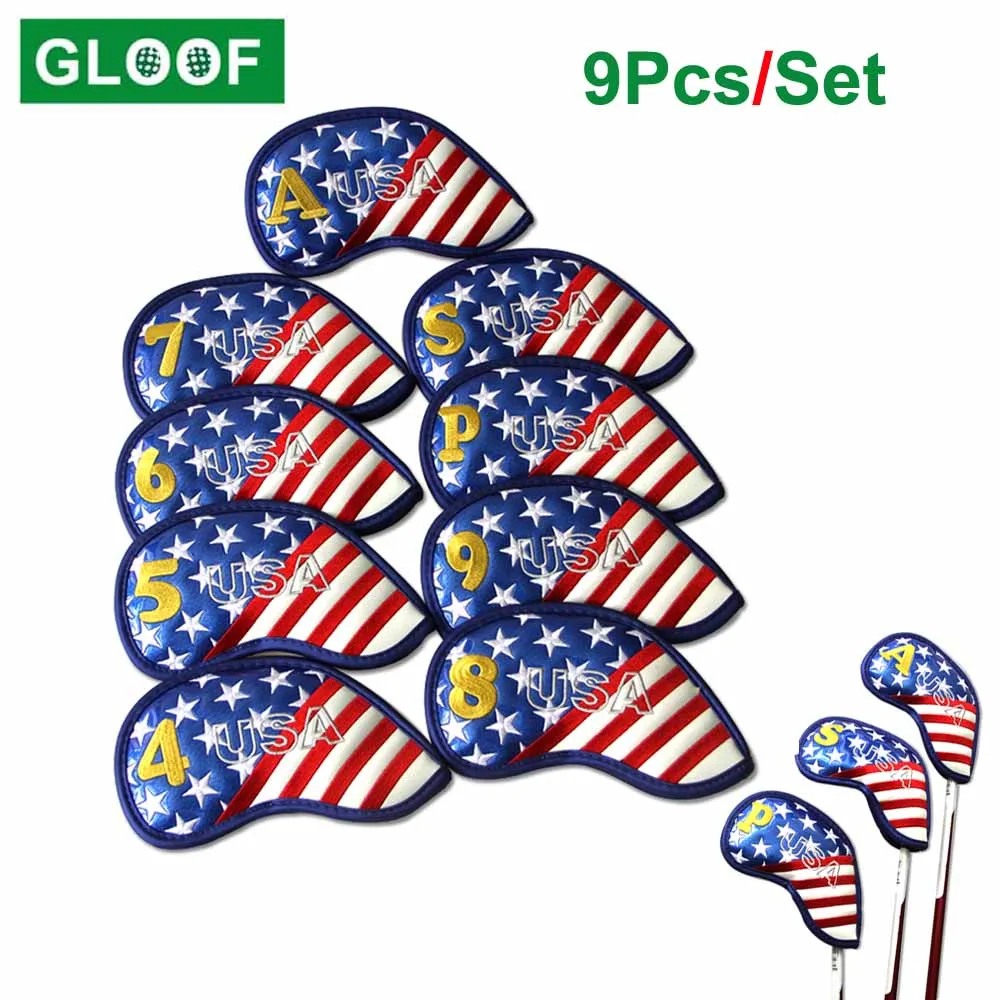 9Pcs/Set Golf Cover USA Flag Iron Pole Head Covers Putter Protector Outdoor Sports Waterproof Universal Protection
9Pcs/Set Golf Cover USA Flag Iron Pole Head Covers Putter Protector Outdoor Sports Waterproof Universal Protection