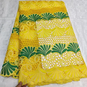 (5yards/pc) attractive yellow green African Swiss cotton lace fabric with beautiful embroidery for party dress CLL045 
(5yards/pc) attractive yellow green African Swiss cotton lace fabric with beautiful embroidery for party dress CLL045