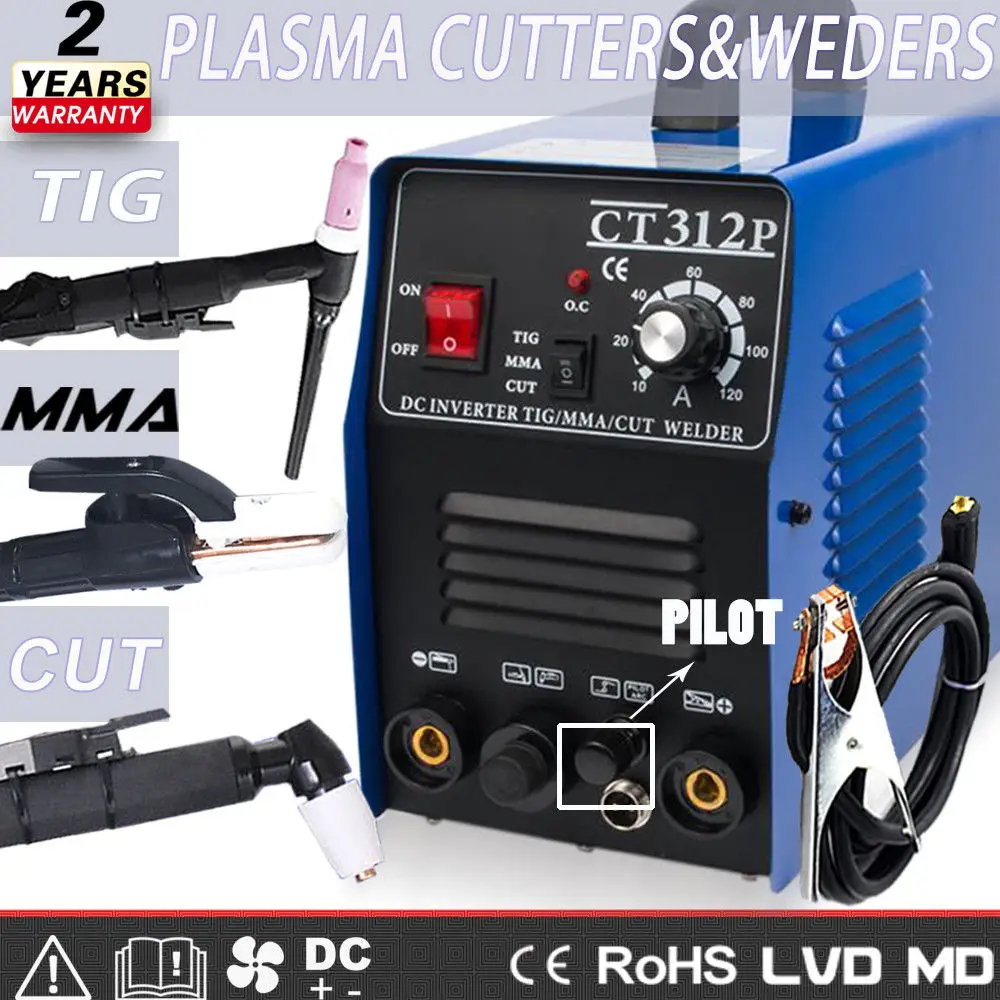 CT312P Multifunction Portable Welding Machine TIG/MMA/CUT Plasma Cutter Welding Machine DC Inverter Pilot ARC 220V
CT312P Multifunction Portable Welding Machine TIG/MMA/CUT Plasma Cutter Welding Machine DC Inverter Pilot ARC 220V