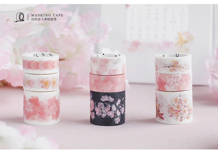 3pcs/box japanese sakura cherry blossom scrapbooking diy pink