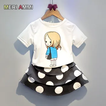 MERI AMMI Baby Girl Clothing Outfit Set Cartoon Girl T-shirt +Polka Dot Skirts Fashion Kids Outwear 
MERI AMMI Baby Girl Clothing Outfit Set Cartoon Girl T-shirt +Polka Dot Skirts Fashion Kids Outwear