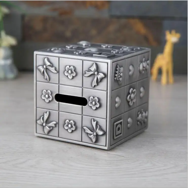 Creative Cube square Coin Saving Box Money Boxes Tin Alloy Kids Piggy Bank Metal Money Safe For Home Desktop Decoration SNG023
Creative Cube square Coin Saving Box Money Boxes Tin Alloy Kids Piggy Bank Metal Money Safe For Home Desktop Decoration SNG023