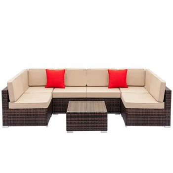 Weaving Rattan Sofa Set with 2pcs Corner Sofas & 4pcs Single Sofas & 1 pcs Coffee Table
Weaving Rattan Sofa Set with 2pcs Corner Sofas & 4pcs Single Sofas & 1 pcs Coffee Table