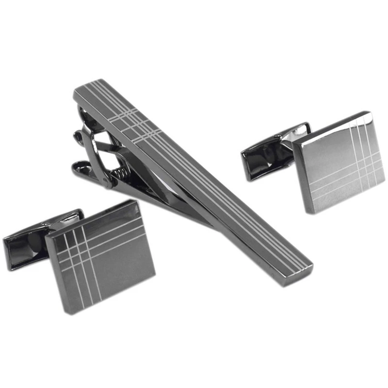 Classic Square Stripe Business Men'S Cufflinks Tie Clip Set Tie Pin Tie Bar Clips
Classic Square Stripe Business Men'S Cufflinks Tie Clip Set Tie Pin Tie Bar Clips