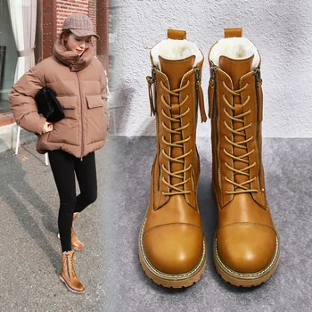 Flat-heeled Genuine Leather Snow Woman Winter Boots 2019 Winter Women's Shoes Non-slip Warm Women Shoes 121203
Flat-heeled Genuine Leather Snow Woman Winter Boots 2019 Winter Women's Shoes Non-slip Warm Women Shoes 121203
