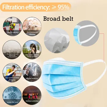 50PC Disposable Face Mask 마스크 3-Ply Protective Non-woven Disposable Elastic Mouth Soft Breathable Hygiene Safety Face Masks
50PC Disposable Face Mask 마스크 3-Ply Protective Non-woven Disposable Elastic Mouth Soft Breathable Hygiene Safety Face Masks