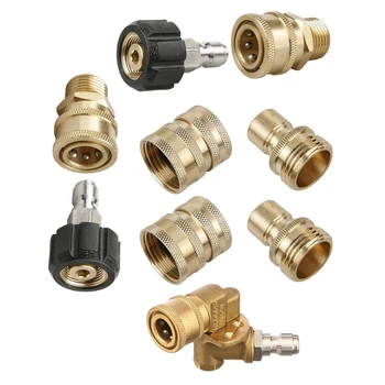 8x Pressure Washer Adapter Set,Quick Disconnect & 1x Quick Connecting Pivoting Coupler for Pressure Washer Spray Nozzle
8x Pressure Washer Adapter Set,Quick Disconnect & 1x Quick Connecting Pivoting Coupler for Pressure Washer Spray Nozzle