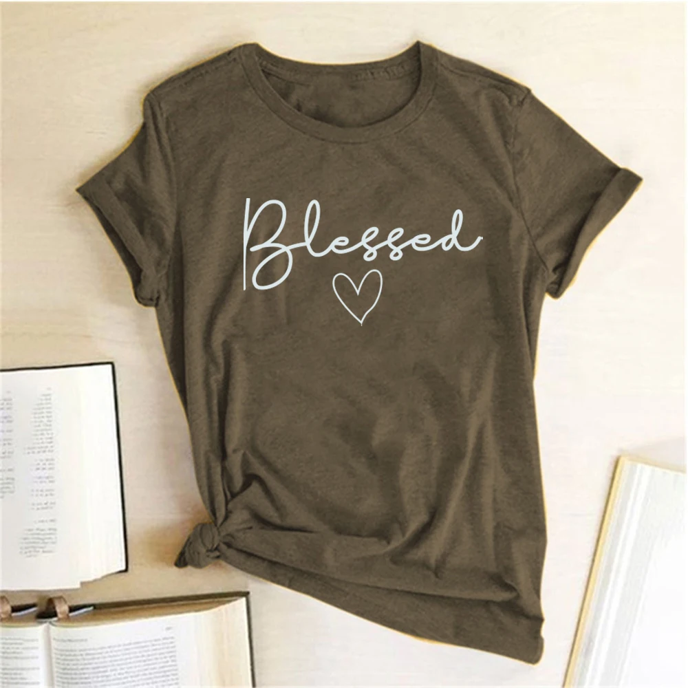 Blessed Heart Women T-shirts Printing