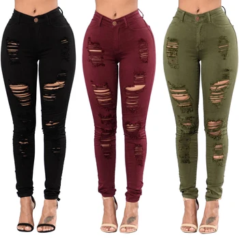 Women's fashion tri-color jeans women's high waist slim hole jeans casual stretch pants women's skinny jeans
Women's fashion tri-color jeans women's high waist slim hole jeans casual stretch pants women's skinny jeans