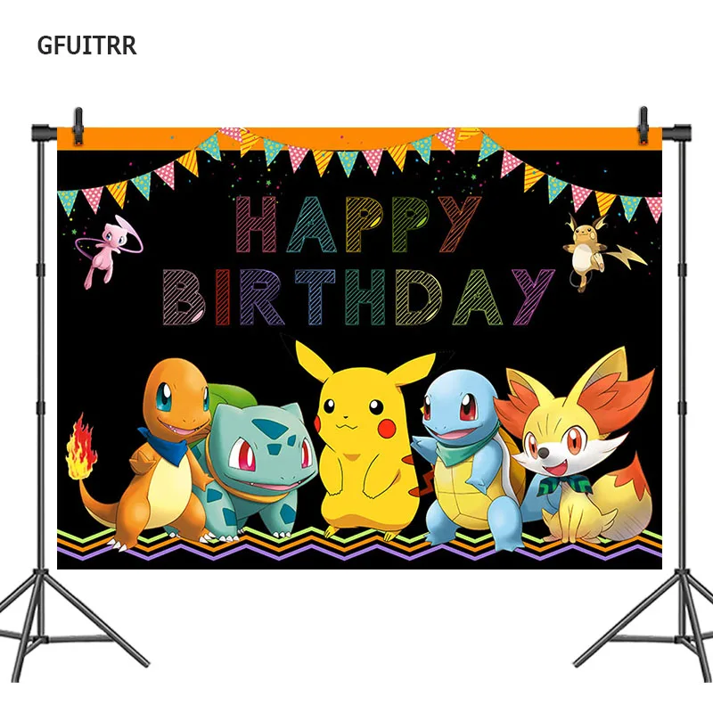 Custom Pokemons Birthday Photography Backdrop Boys Photo Background Black Vinyl Photo Props
Custom Pokemons Birthday Photography Backdrop Boys Photo Background Black Vinyl Photo Props