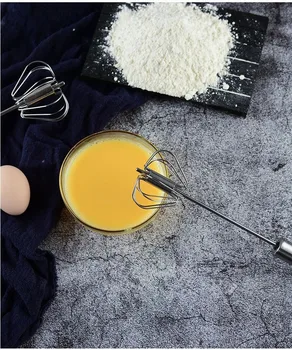 Press Manual Mixer Stainless Steel Rotary Whisk Handheld Semi-automatic Egg White Whisk Household Egg Whisk kitchen tool
Press Manual Mixer Stainless Steel Rotary Whisk Handheld Semi-automatic Egg White Whisk Household Egg Whisk kitchen tool
