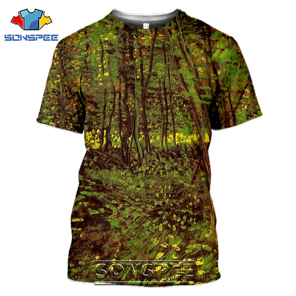 SONSPEE T-shirts Van Gogh 3D Print Men Women Casual Fashion Hip Hop Vintage Short Sleeve Streetwear Starry Night Tees Tops Shirt (6)