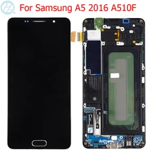 Ensemble écran tactile LCD AMOLED avec châssis, 2016 pouces, pour Samsung Galaxy A5 5.2 A510 A510F/DS, Original=