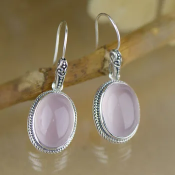 Sterling silver 925 inlay pink oval Natural stone Rose Quartz dangle drop earrings ethnic thai silver fine jewelry for women
Sterling silver 925 inlay pink oval Natural stone Rose Quartz dangle drop earrings ethnic thai silver fine jewelry for women