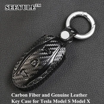 1pc SEEYULE Genuine Leather with Carbon Fiber Car Key Case Cover Shell Key Storage Protector Bag for Tesla Model S Model X
1pc SEEYULE Genuine Leather with Carbon Fiber Car Key Case Cover Shell Key Storage Protector Bag for Tesla Model S Model X
