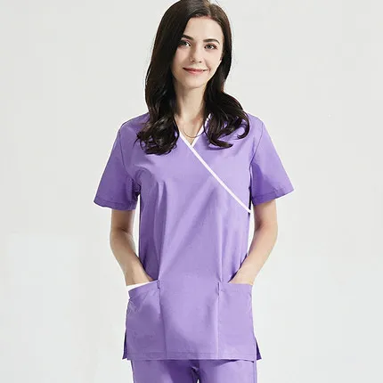 Women's Short Sleeve V-Neck Pocket Care Workers T-Shirt Tops Summer Workwear Tops Sexy Printed Nurse Uniform Clinic Blouse
Women's Short Sleeve V-Neck Pocket Care Workers T-Shirt Tops Summer Workwear Tops Sexy Printed Nurse Uniform Clinic Blouse