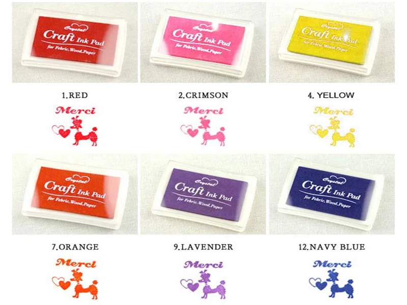 Description Picture 2 of item15pcs/set Crafts Colorful Cartoon color ink pad mini sponge DIY stamp ink pad stationery school supplies Scrapbooking/Album