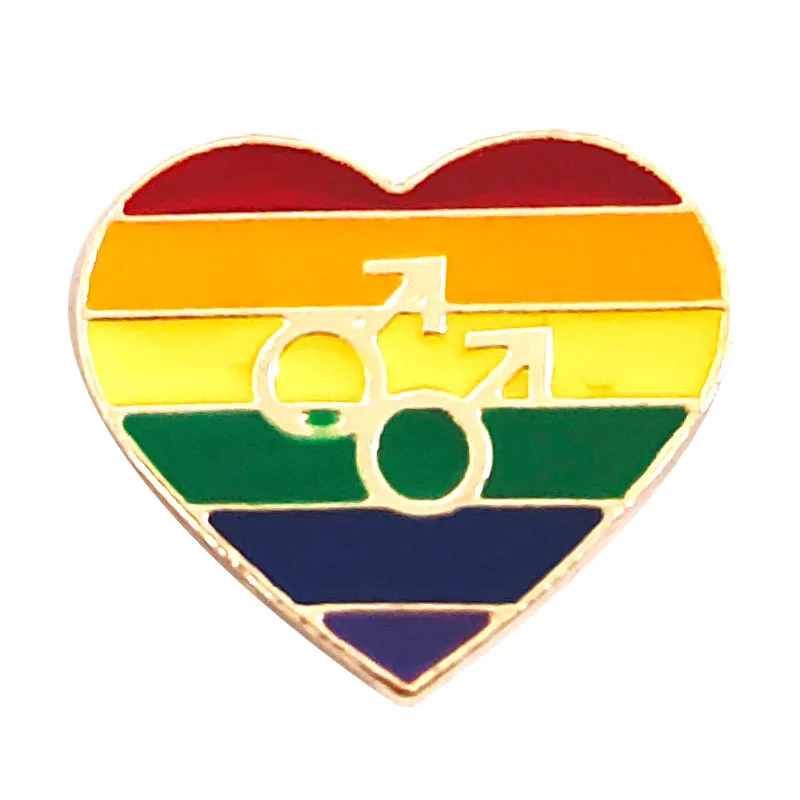 Радужный значок ЛГБТ эмалированные булавки в форме сердца булавка для