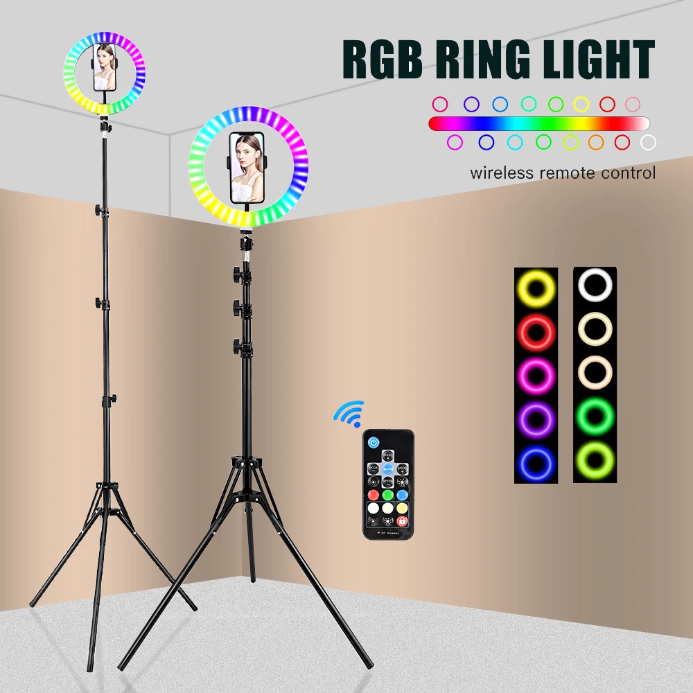 2 1 M RGB светодиодный кольцевой светильник для студийной фотосъемки Камера