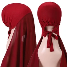 NEW Popular Bubble Solider Color Heavy Chiffon Hijab With Bonnet Elastic Rope Free Use Style Free Use Shawls
NEW Popular Bubble Solider Color Heavy Chiffon Hijab With Bonnet Elastic Rope Free Use Style Free Use Shawls